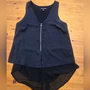 Black Sleeveless Top with Zipper